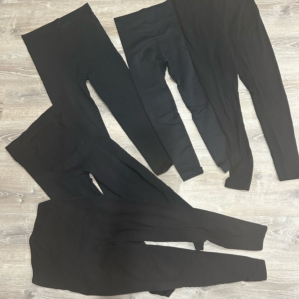5 Pair Maternity Black Legging Bundle (Large)